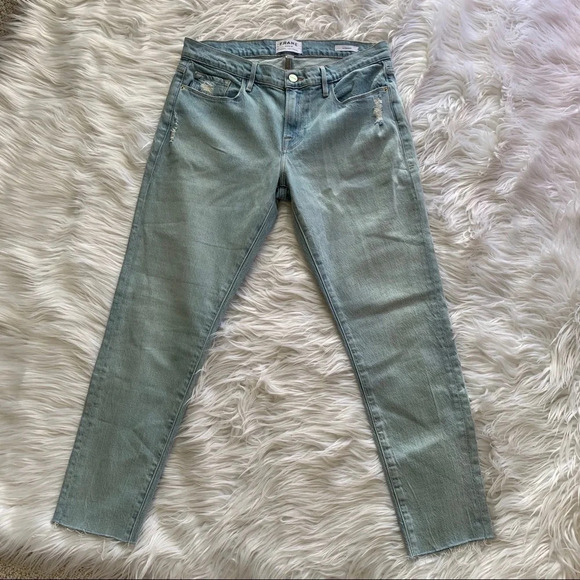 FRAME Le Garcon Raw Edge Crop Boyfriend Jeans Jimi Women’s Denim Casual 28 - Picture 2 of 8